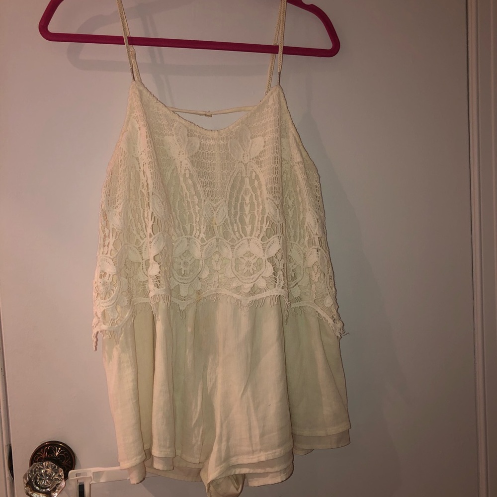 Cream Lace Romper